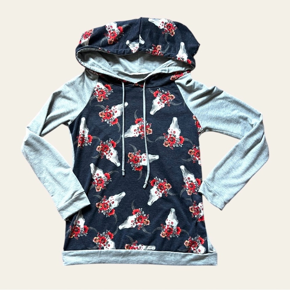 Western print womens hoodie size M
